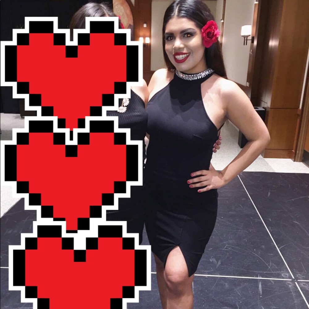 Black middy dress